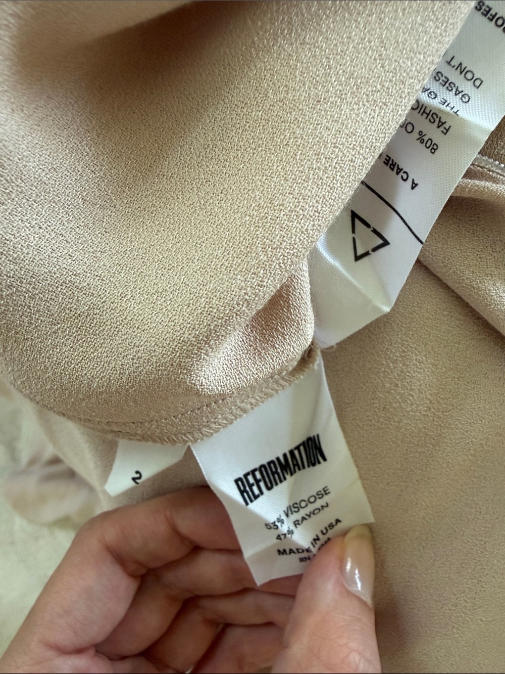 Reformation Blush Pink / Beige Halter Maxi Dress - Picture 3 of 4